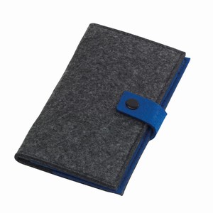 Vilten visitekaartenmap Edition. Grijs, Blauw.