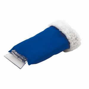 IJskrabber met polyester gewatteerde handschoen, blauw