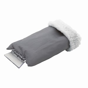 IJskrabber met polyester gewatteerde handschoen, grijs