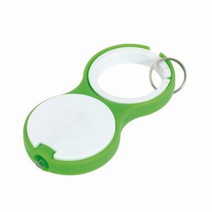Sleutelhanger met wit LED-licht Sliding. Groen, Wit.
