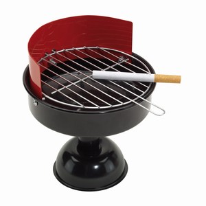 Asbak BBQ. Zwart, Rood.
