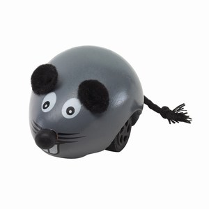 Opwindbare muis van hout Nini. Grijs.