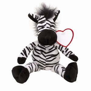 Pluche zebra Lorenzo, zwart, wit