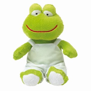Pluche kikker Fred, groen, wit
