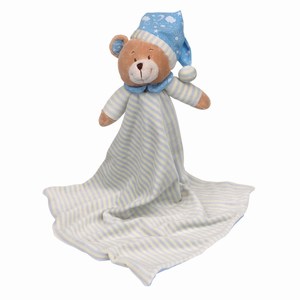 Knuffel beertje Kim, blauw, beige