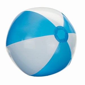 Opblaasbare PVC strandbal Atlantic. Wit, Turquoise.