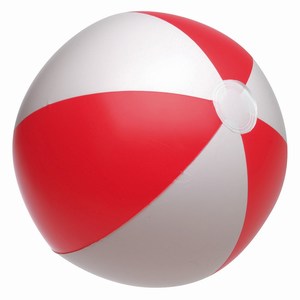 Opblaasbare strandbal, 16 inch, rood, wit