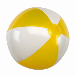 Opblaasbare PVC strandbal Atlantic, geel, wit
