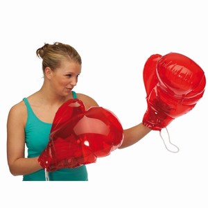 Opblaasbare boxhandschoenen Knock out, rood