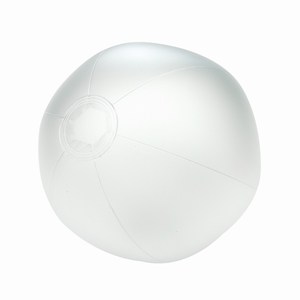 Opblaasbare strandbal 12 inch van frosted PVC, wit