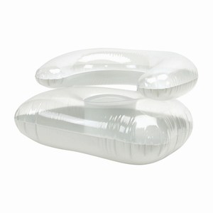 Opblaasbare stoel met rug en armsteun, transparant, wit