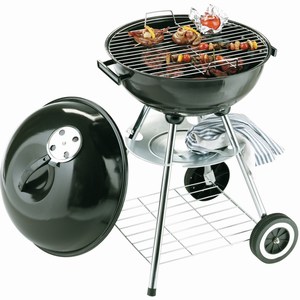 Kogel BBQ met beluchter Makkelijk verplaatsbaar middels wieltjes, zwart
