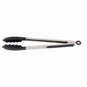 Roestvrij stalen barbecue tang Grip. Zilver, Zwart.