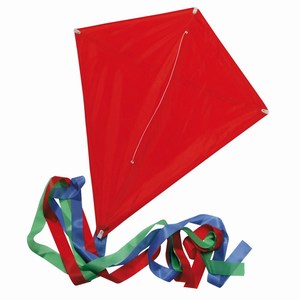 Eenvoudige vlieger van 190T polyester met meerkleuren staart, rood