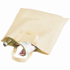 Katoenen boodschappentas met korte hengsels, beige