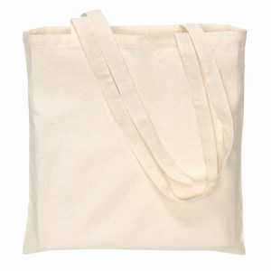 Katoenen boodschappentas met lange hengsels, beige