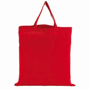 Katoenen boodschappentas met korte hengsels, rood