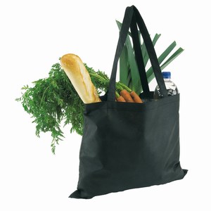 Boodschappentas van non-woven materiaal, zwart