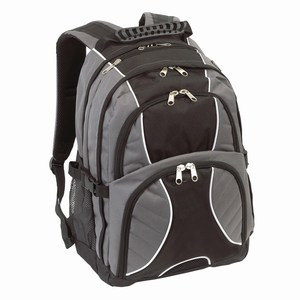 Luxe polyester rugzak-laptoptas Hype. Grijs, Zwart.