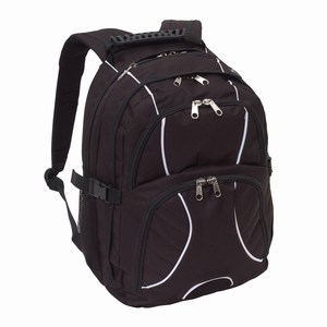 Luxe polyester rugzak-laptoptas Hype. Zwart.