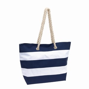 Strandtas van 300D polyester Sylt. Blauw, Wit.