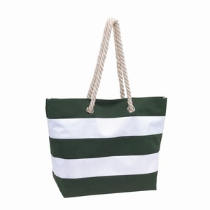 Strandtas van 300D polyester Sylt. Groen, Wit.