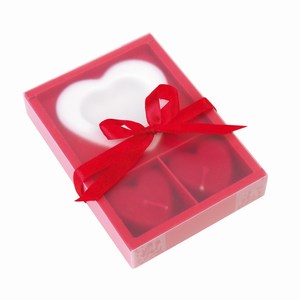 Geurkaarsen set 2 Hearts, rood, wit