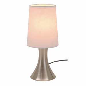 Tafellamp Touch Me, zilver, wit