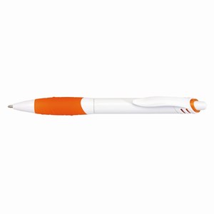Blauwschrijvende balpen Jingle, oranje, wit