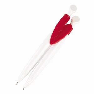 Blauw schrijvend pennenset Valentine, wit, rood