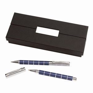 Schrijfset Angelo, blauw, zilver