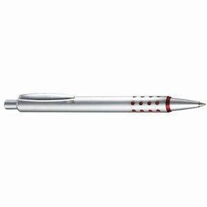 Metalen balpen Seattle, rood, zilver