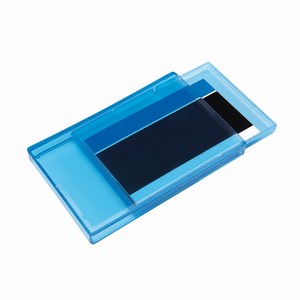 Kunststof visitekaarthouder Invite, blauw