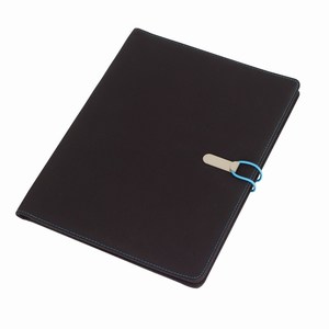A4-schrijfmap Session. Zwart, Turquoise.