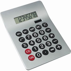 Grote bureau rekenmachine Glossy, zilver