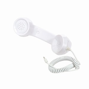 Retro telefoonhouder Call me. Wit.