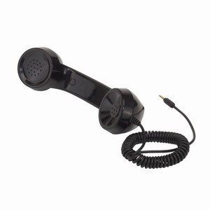 Retro telefoonhouder Call me. Zwart.