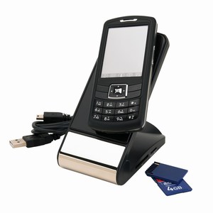 Mobiele telefoonhouder Eden, zwart, zilver