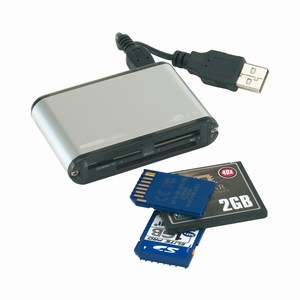 Aluminium 35in1 multicardreader, zwart, zilver