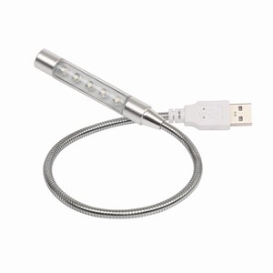 USB leeslamp Flexi. Zilver.