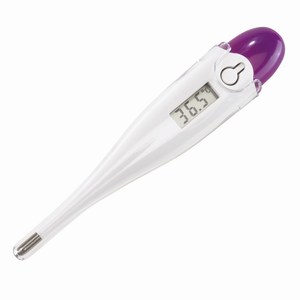 Koortsthermometer met LCD display en beschermhouder Met melding als de temperatuuropname is afgerond Meting in 10 seconden, wit