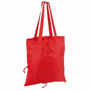 Opvouwbare nylon boodschappentas. Rood.
