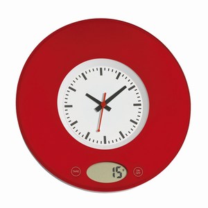 Kunststof keukenweegschaal. Rood.