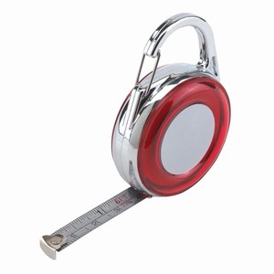 Rolbandmaat DISTANCE. Rood, Zilver.