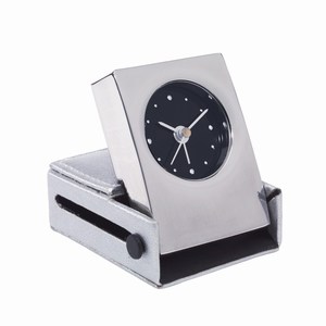 Digitale dual-power wekker. Zilver.