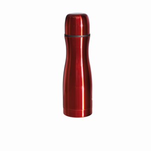 Thermosfles van roestvrij staal. Rood.