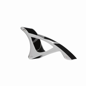 Houder voor mobiele telefoon. Zilver, Zwart.