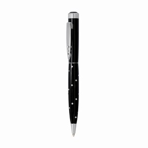 Metalen balpen met Swarovski elementen. Zwart, Zilver.