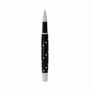 Metalen rollerball met Swarovski elementen. Zwart, Zilver.