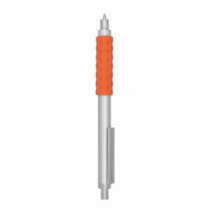 Metalen balpen met LED-lampje. Zilver, Oranje.